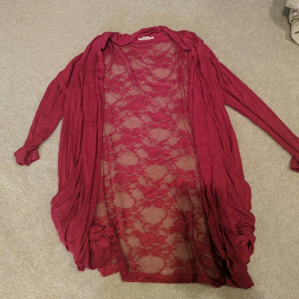 LACE BACK CARDIGAN!